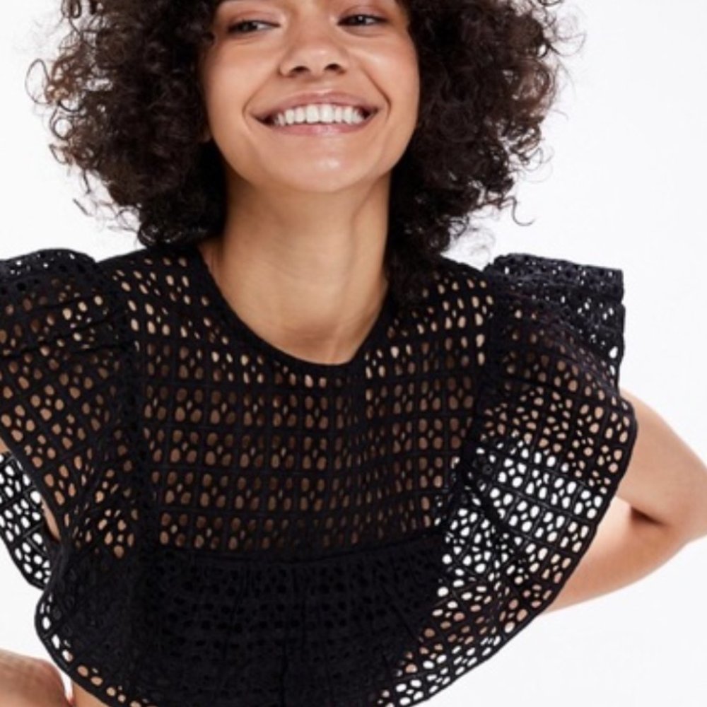 Urban Outfitters Eyelet Cropped Blouse